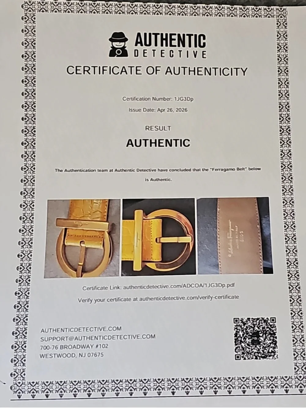 Salvatore Ferragamo Yellow Croc-Embossed Leather Belt with Gold Gancini Buckle